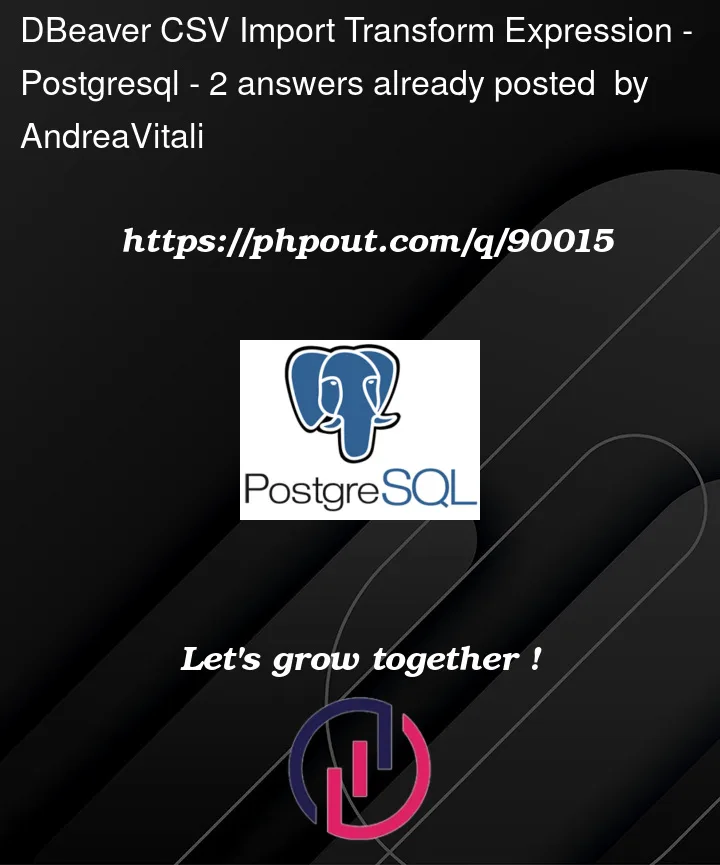 Question 90015 in PostgreSQL