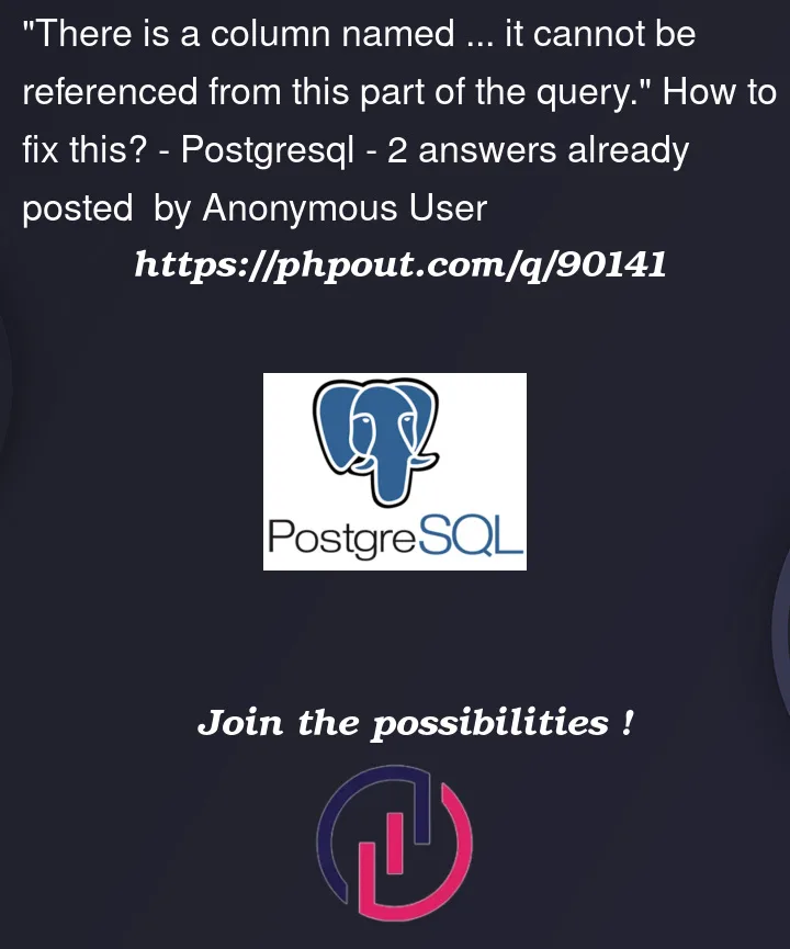 Question 90141 in PostgreSQL