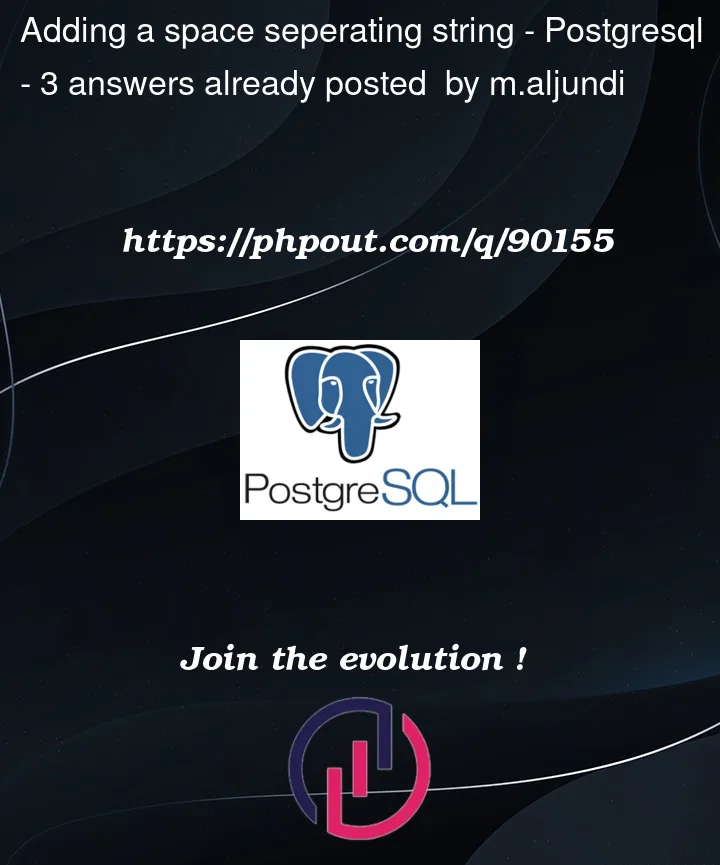 Question 90155 in PostgreSQL