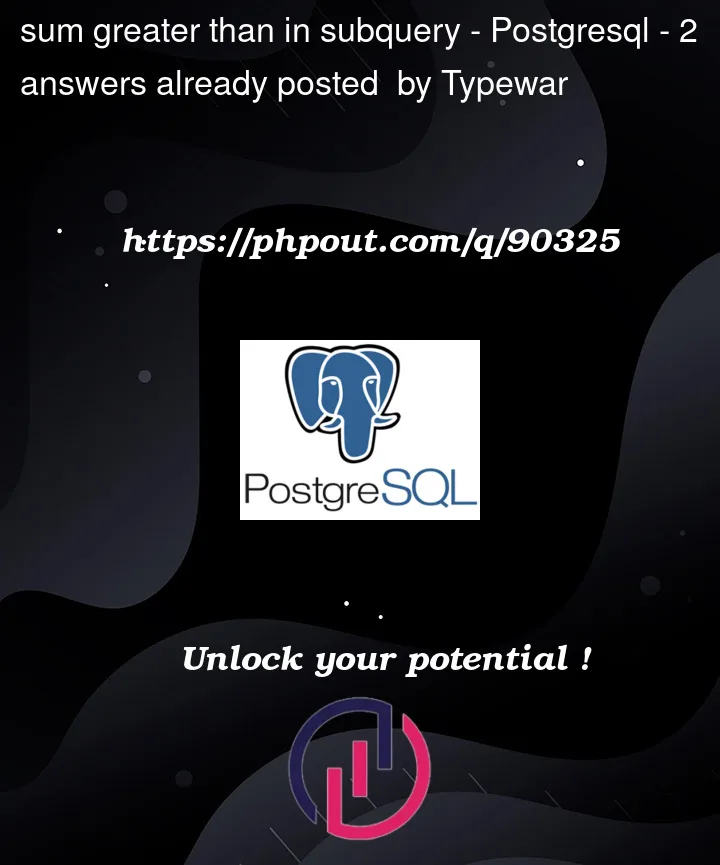 Question 90325 in PostgreSQL