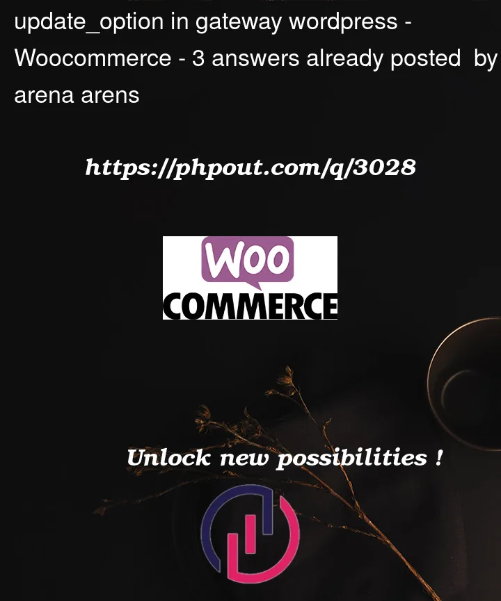 Question 3028 in Woocommerce