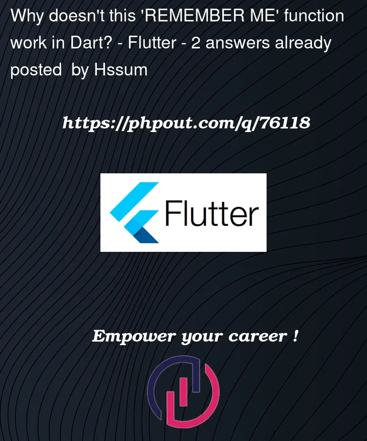 Question 76118 in Flutter