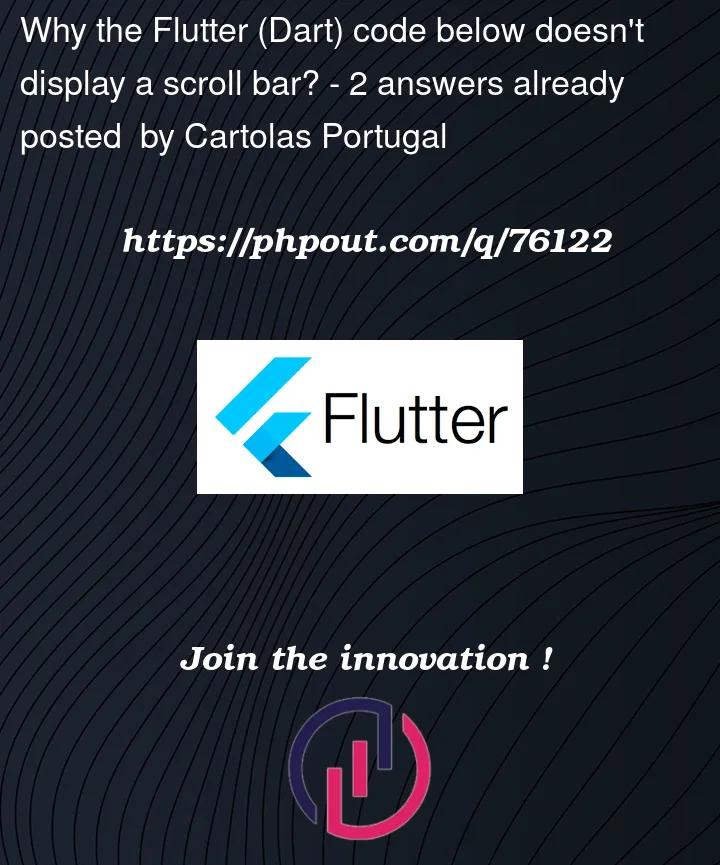 Question 76122 in Flutter