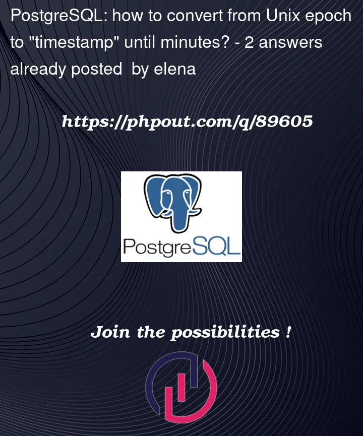 Question 89605 in PostgreSQL