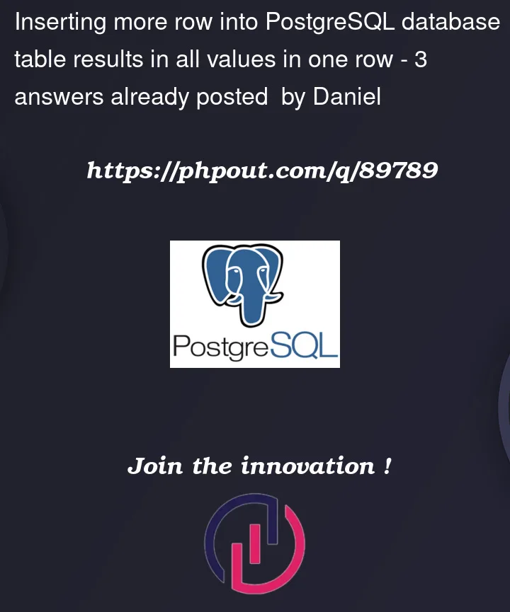 Question 89789 in PostgreSQL