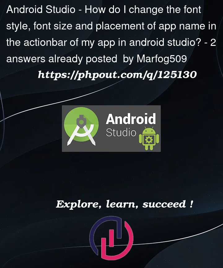 Question 125130 in Android Studio