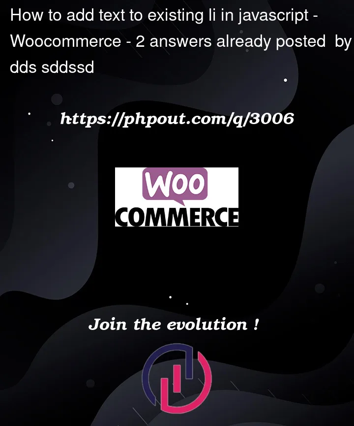 Question 3006 in Woocommerce