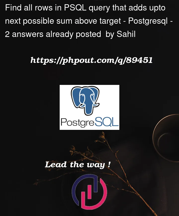 Question 89451 in PostgreSQL