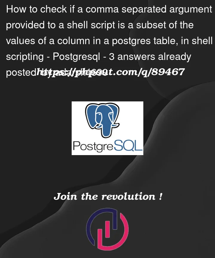 Question 89467 in PostgreSQL