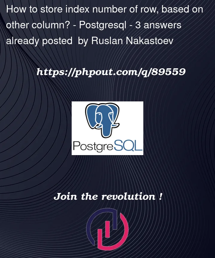 Question 89559 in PostgreSQL