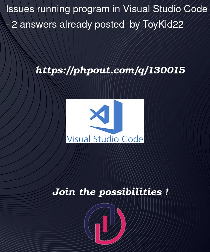 Question 130015 in Visual Studio Code