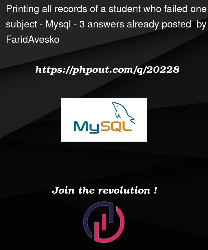 Question 20228 in Mysql