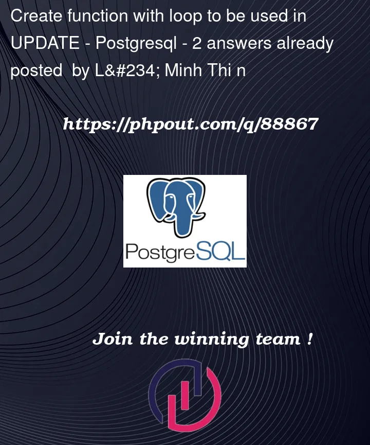 Question 88867 in PostgreSQL