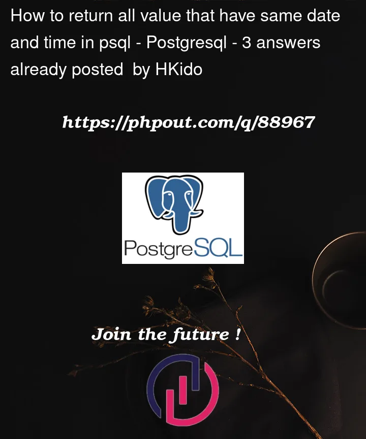 Question 88967 in PostgreSQL