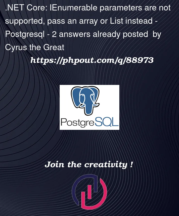 Question 88973 in PostgreSQL