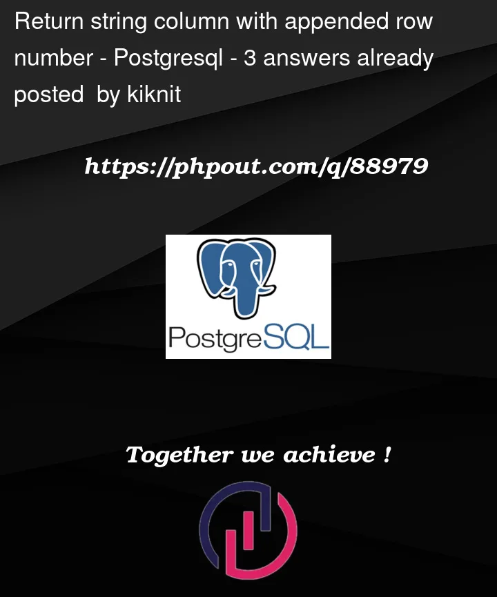 Question 88979 in PostgreSQL