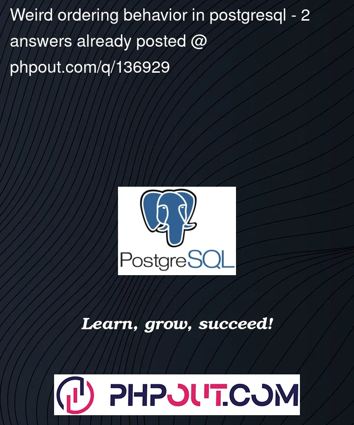 Question 136929 in PostgreSQL