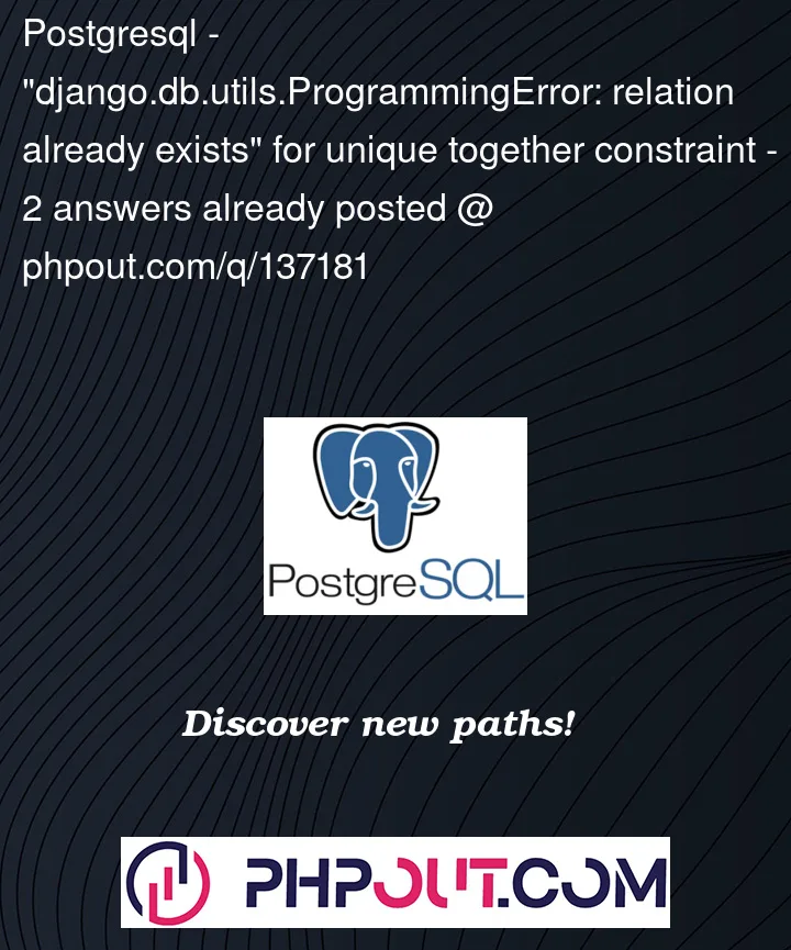 Question 137181 in PostgreSQL