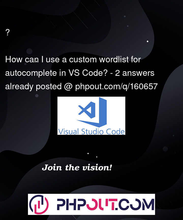 Question 160657 in Visual Studio Code