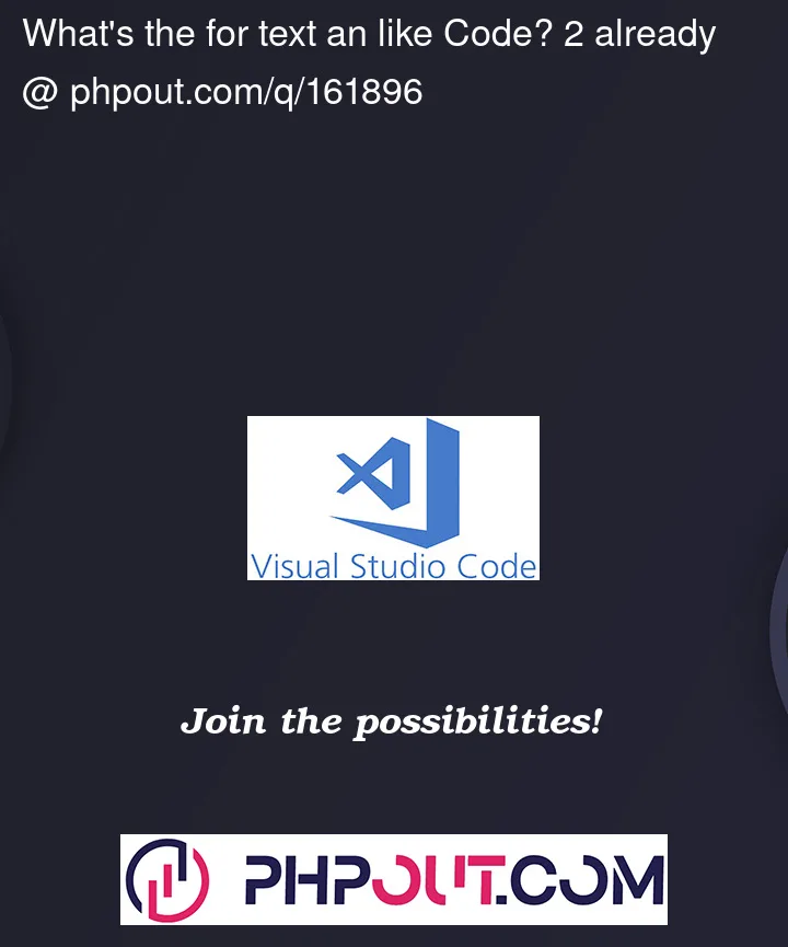 Question 161896 in Visual Studio Code