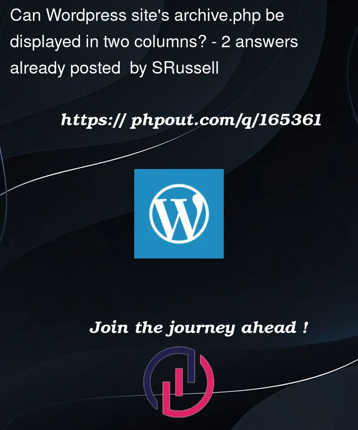 Question 165361 in Wordpress