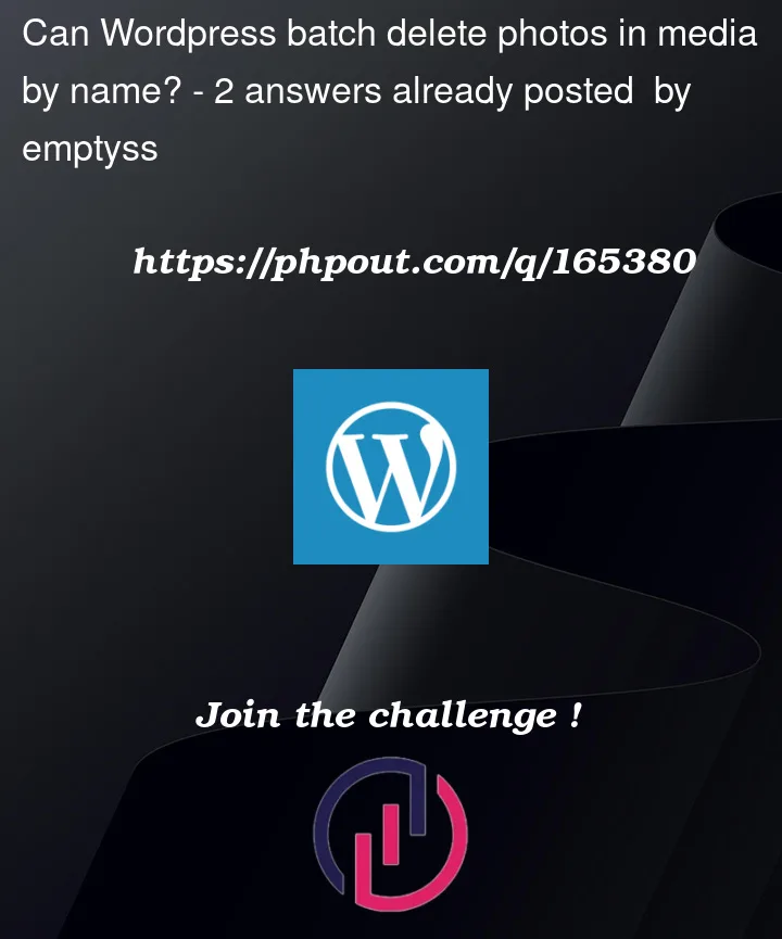 Question 165380 in Wordpress