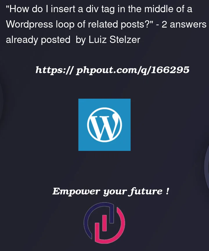 Question 166295 in Wordpress