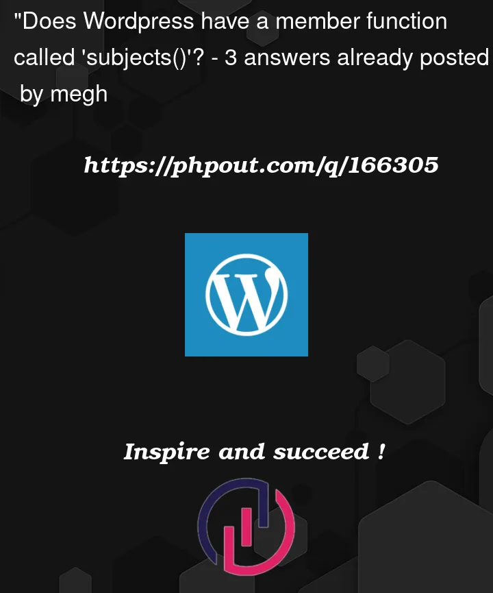 Question 166305 in Wordpress