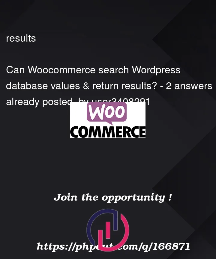 Question 166871 in Woocommerce