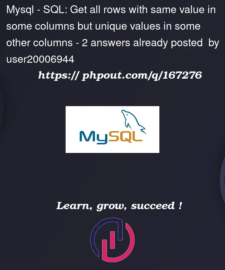 Question 167276 in Mysql