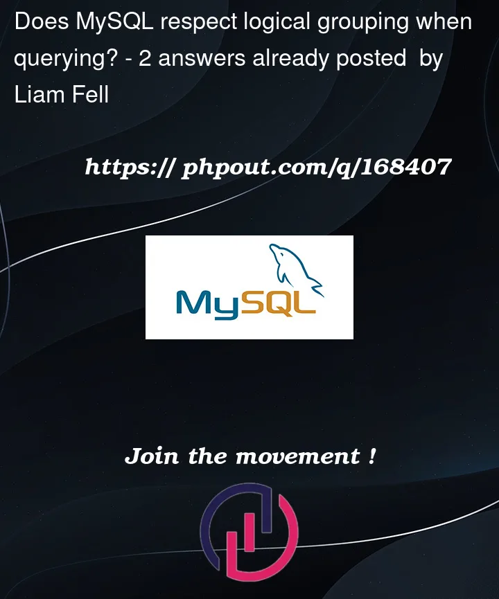 Question 168407 in Mysql