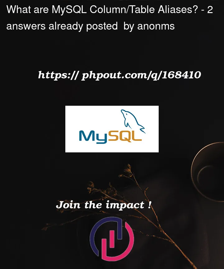 Question 168410 in Mysql