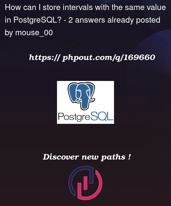 Question 169660 in PostgreSQL