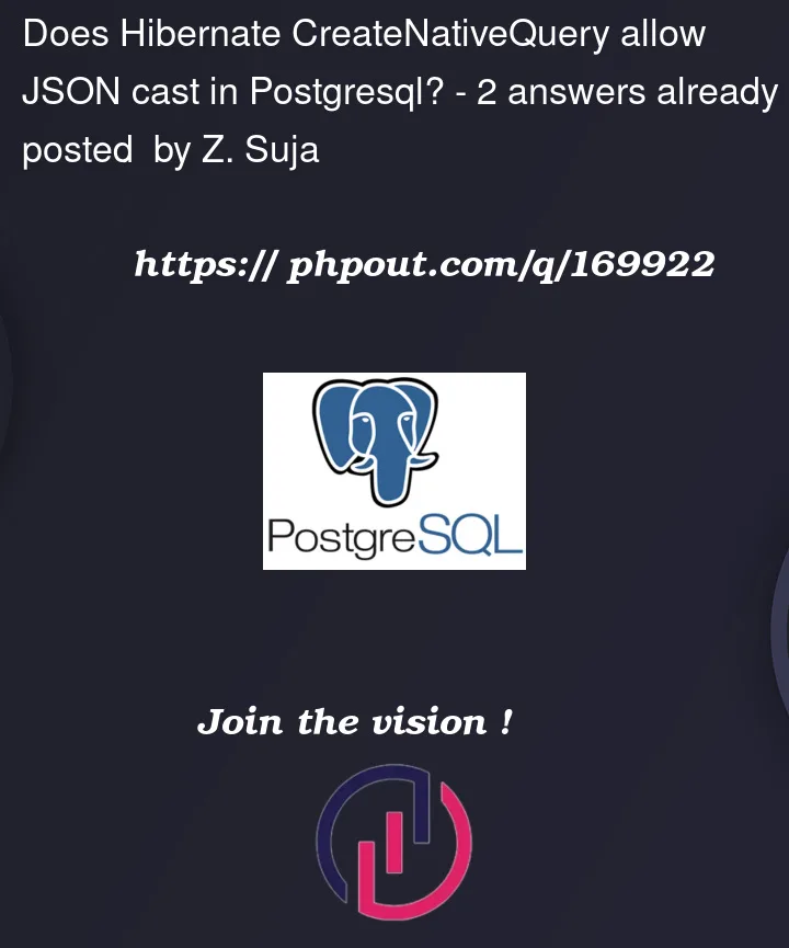 Question 169922 in PostgreSQL