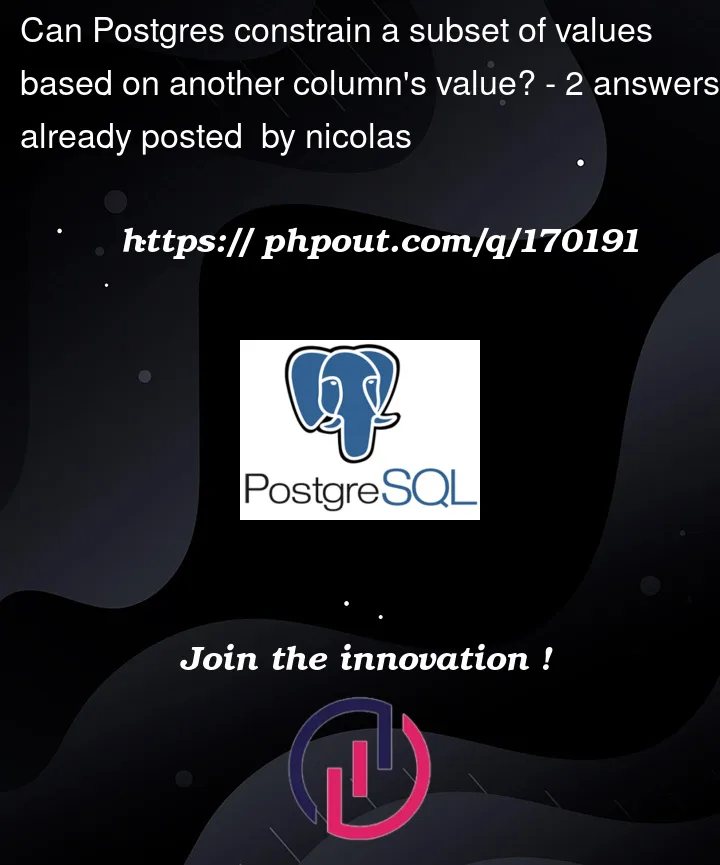 Question 170191 in PostgreSQL