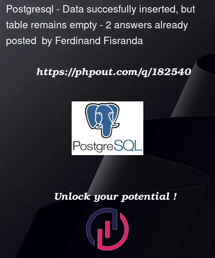 Question 182540 in PostgreSQL