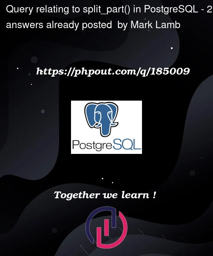 Question 185009 in PostgreSQL