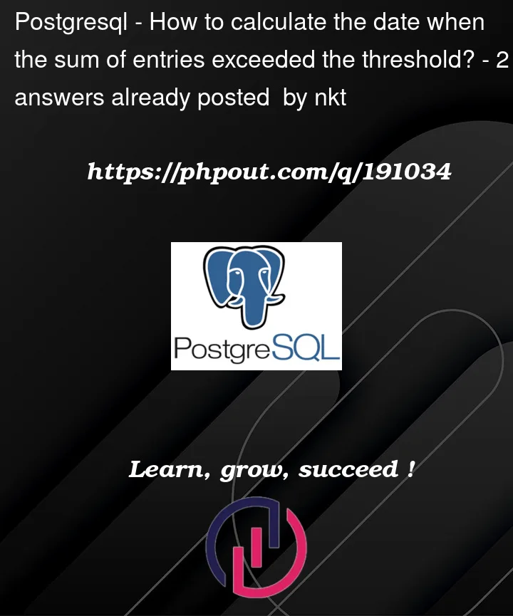 Question 191034 in PostgreSQL