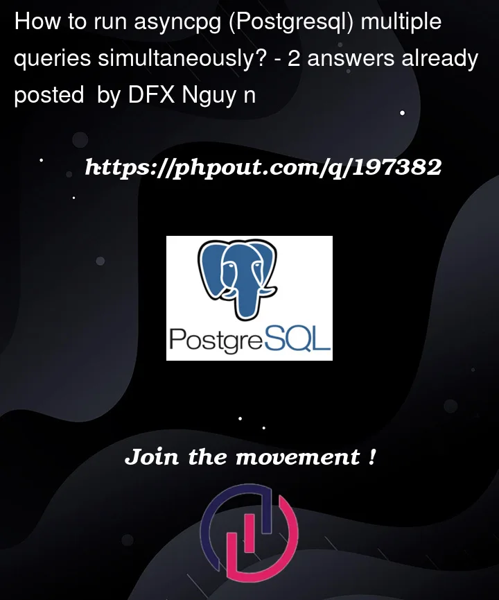 Question 197382 in PostgreSQL