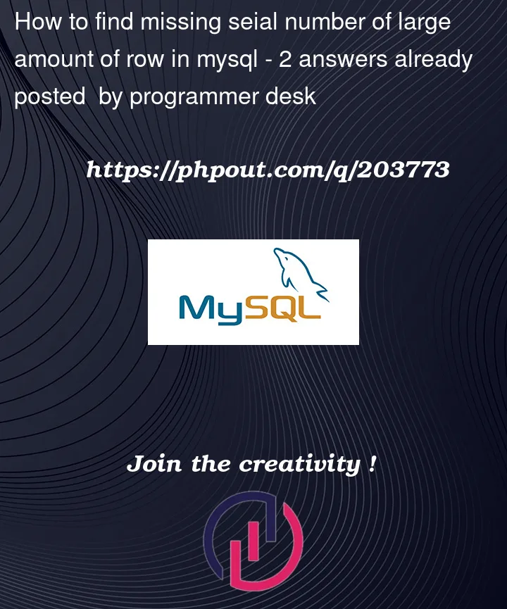 Question 203773 in Mysql