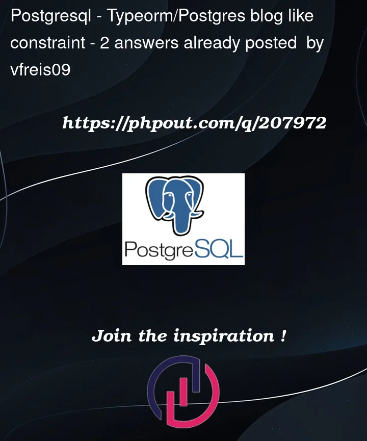 Question 207972 in PostgreSQL