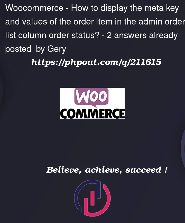 Question 211615 in Woocommerce