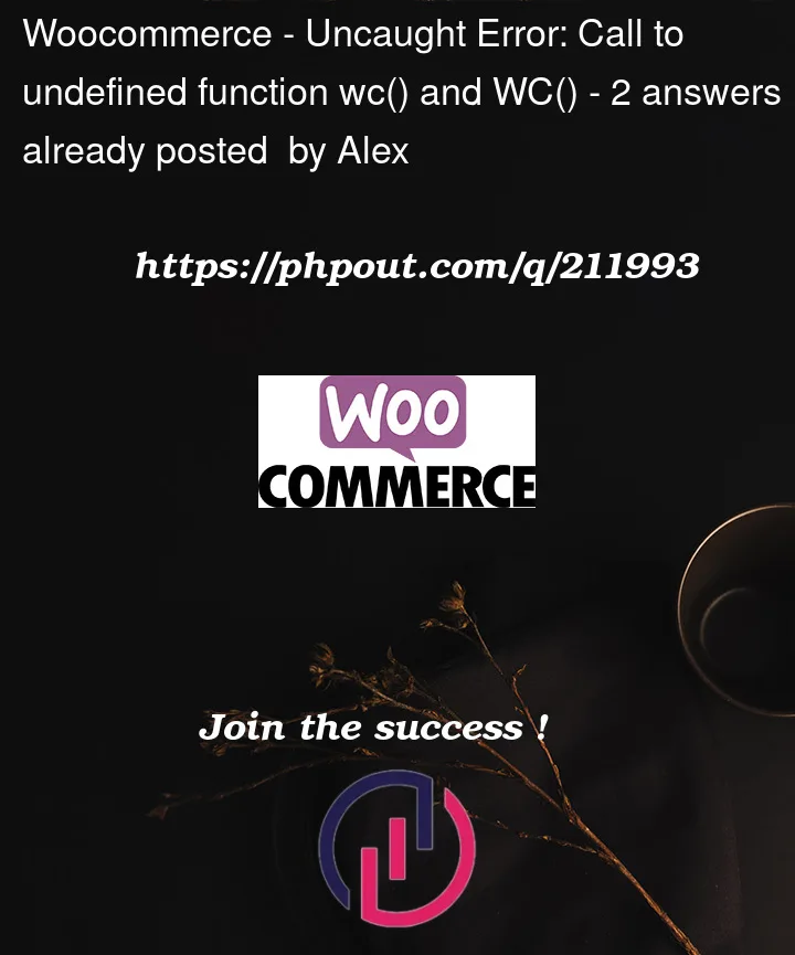 Question 211993 in Woocommerce