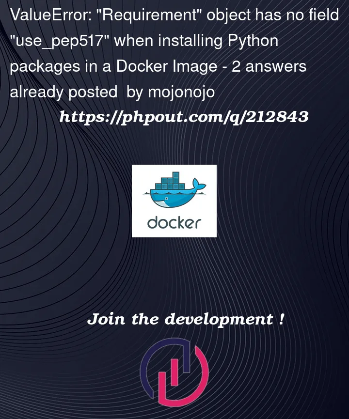 Question 212843 in Docker