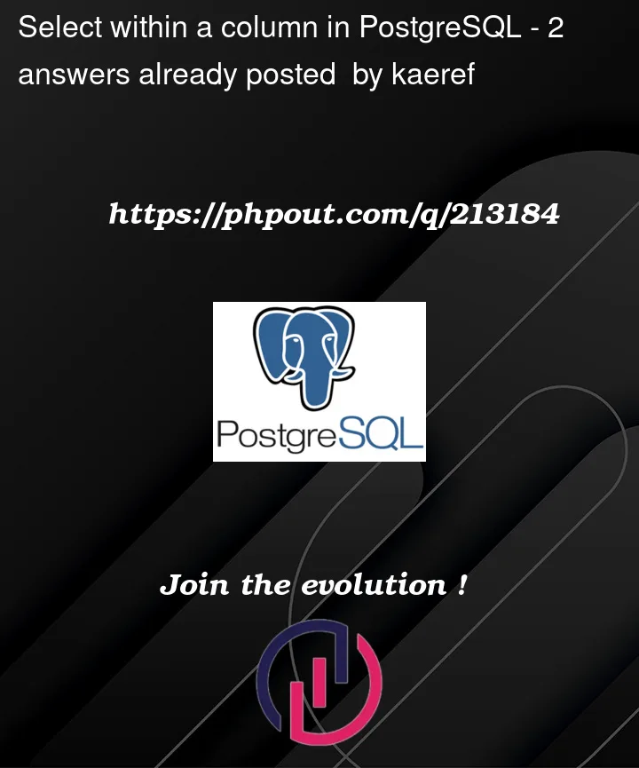 Question 213184 in PostgreSQL