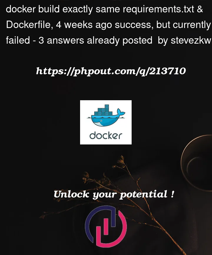 Question 213710 in Docker