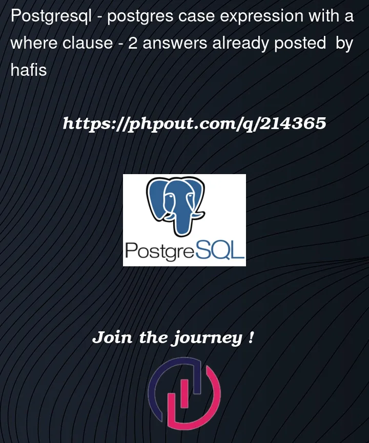 Question 214365 in PostgreSQL