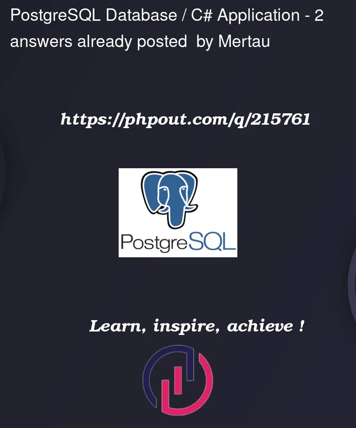 Question 215761 in PostgreSQL