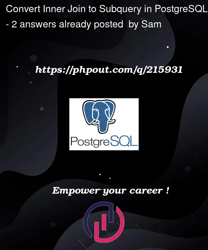 Question 215931 in PostgreSQL