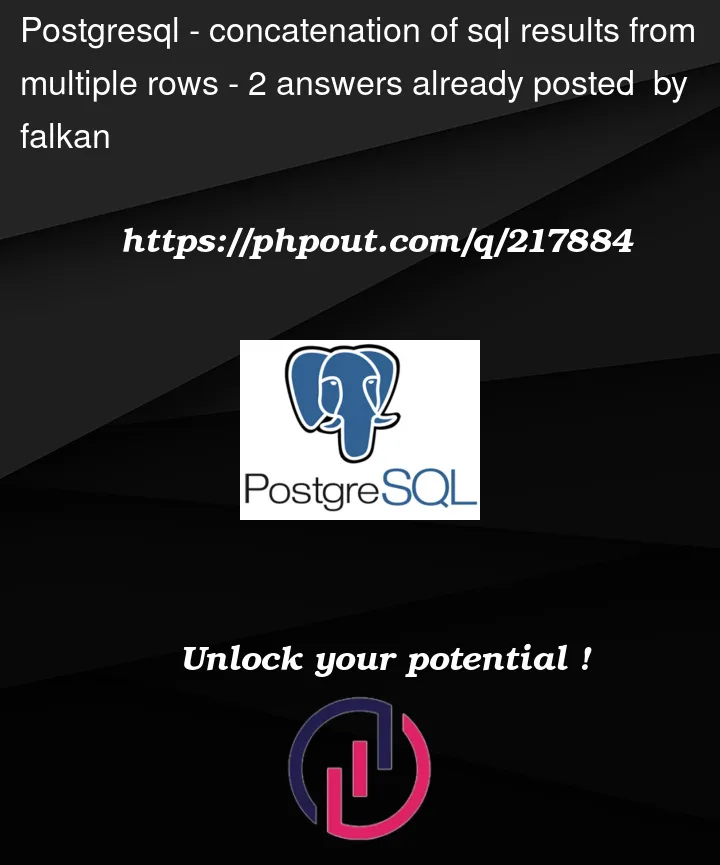 Question 217884 in PostgreSQL